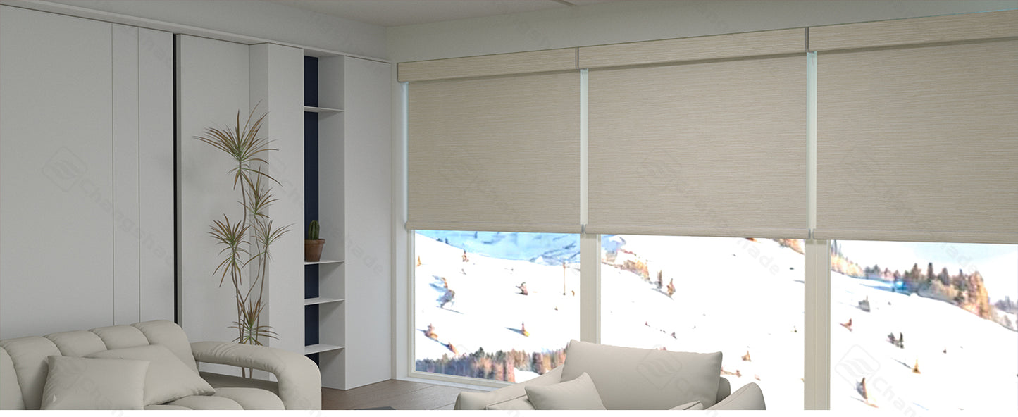 Changshade OMEGA1.0 Custom Smart Blinds with Manual Motorized Blinds with Remote Control, Automatic Window Blinds for Home