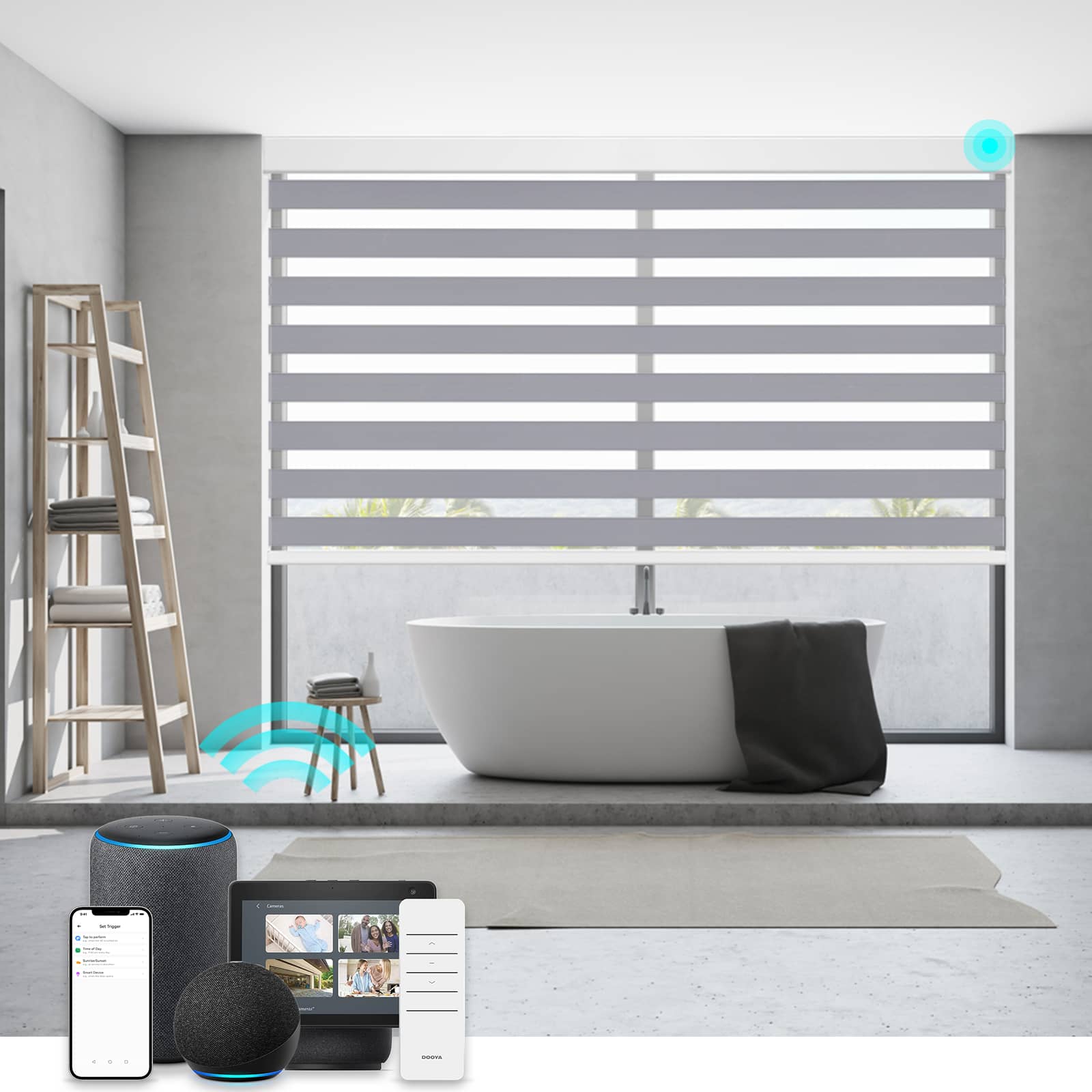 Smart Blackout Zebra Roller Blinds & Alexa  IKEA SmartThings Motorized