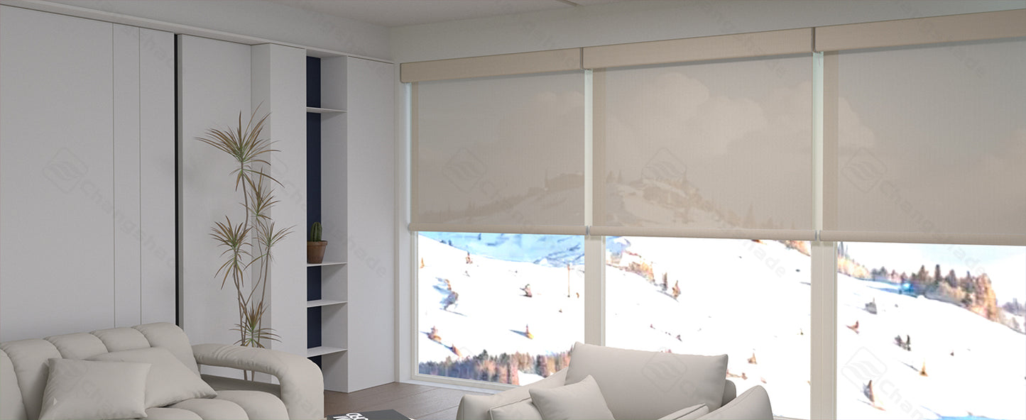 Changshade OMEGA1.0 Custom Smart Blinds with Manual Motorized Blinds with Remote Control, Automatic Window Blinds for Home