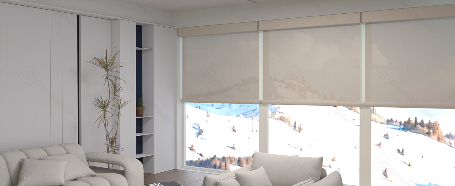 Changshade OMEGA1.0 Custom Smart Blinds with Manual Motorized Blinds with Remote Control, Automatic Window Blinds for Home
