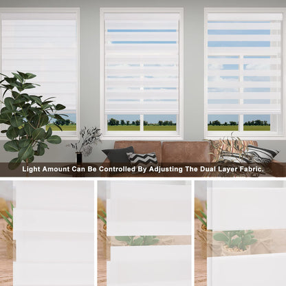 Custom Cordless Light Filtering Zebra Roller shades