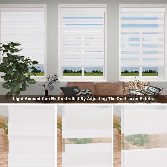 Custom Cordless Light Filtering Zebra Roller shades