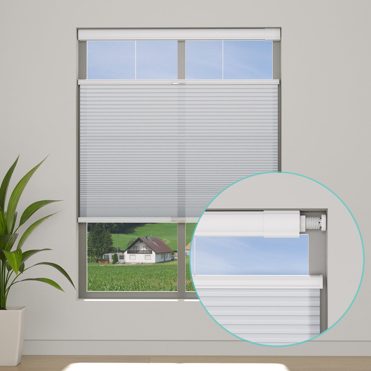 Custom Light Filtering No Drill Cellular Shades Top Down Bottom Up Cordless Blinds