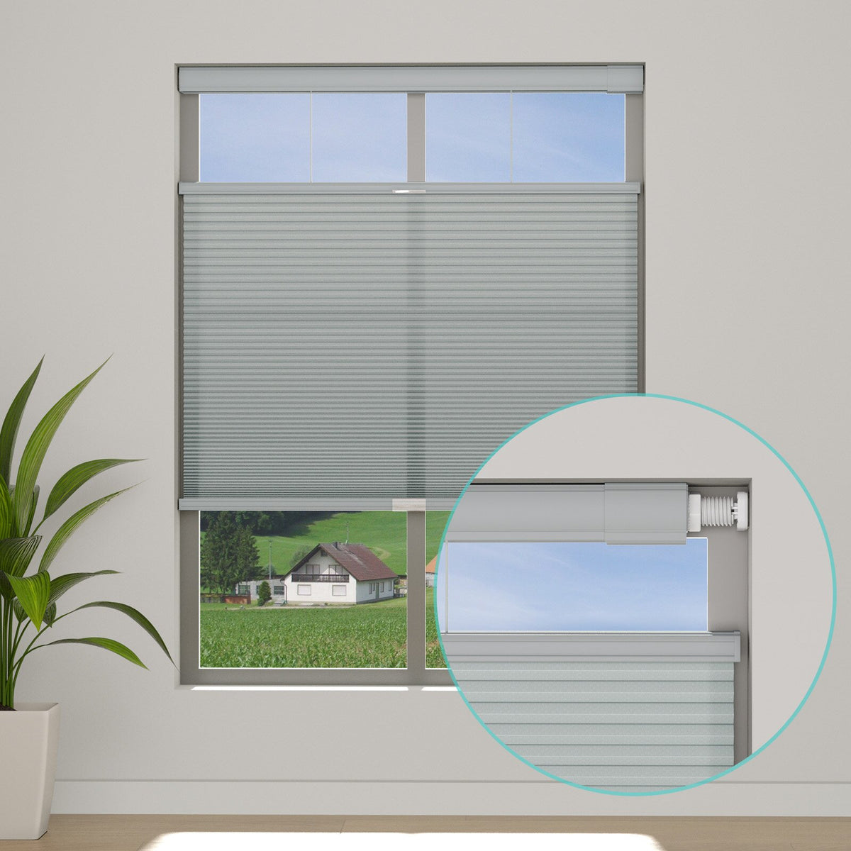 Custom Light Filtering No Drill Cellular Shades Top Down Bottom Up Cordless Blinds