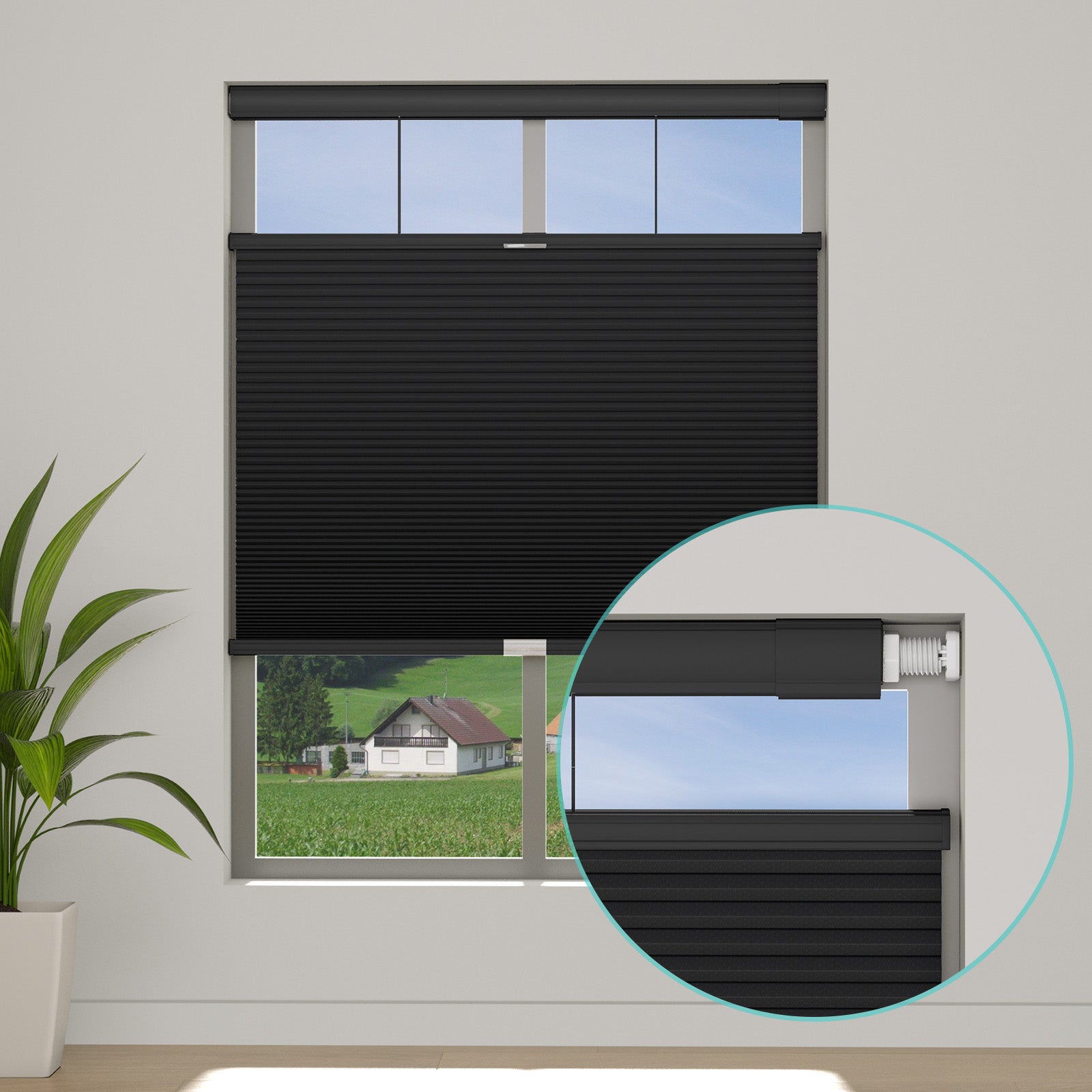 Changshade No Drill Custom Top Down Bottom Up Cellular Shades