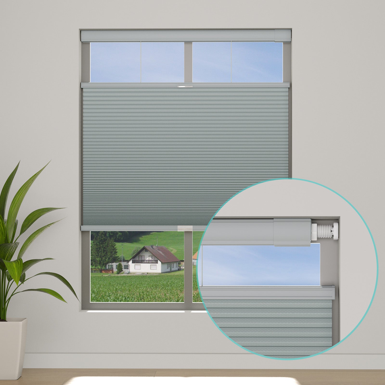 Changshade No Drill Custom Top Down Bottom Up Cellular Shades