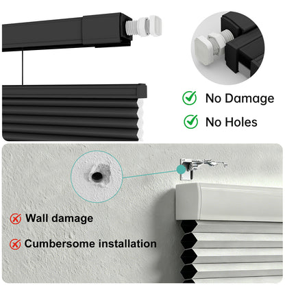 Changshade No Drill Cellular Shades,Custom Size Top Down Bottom Up Cordless Blinds