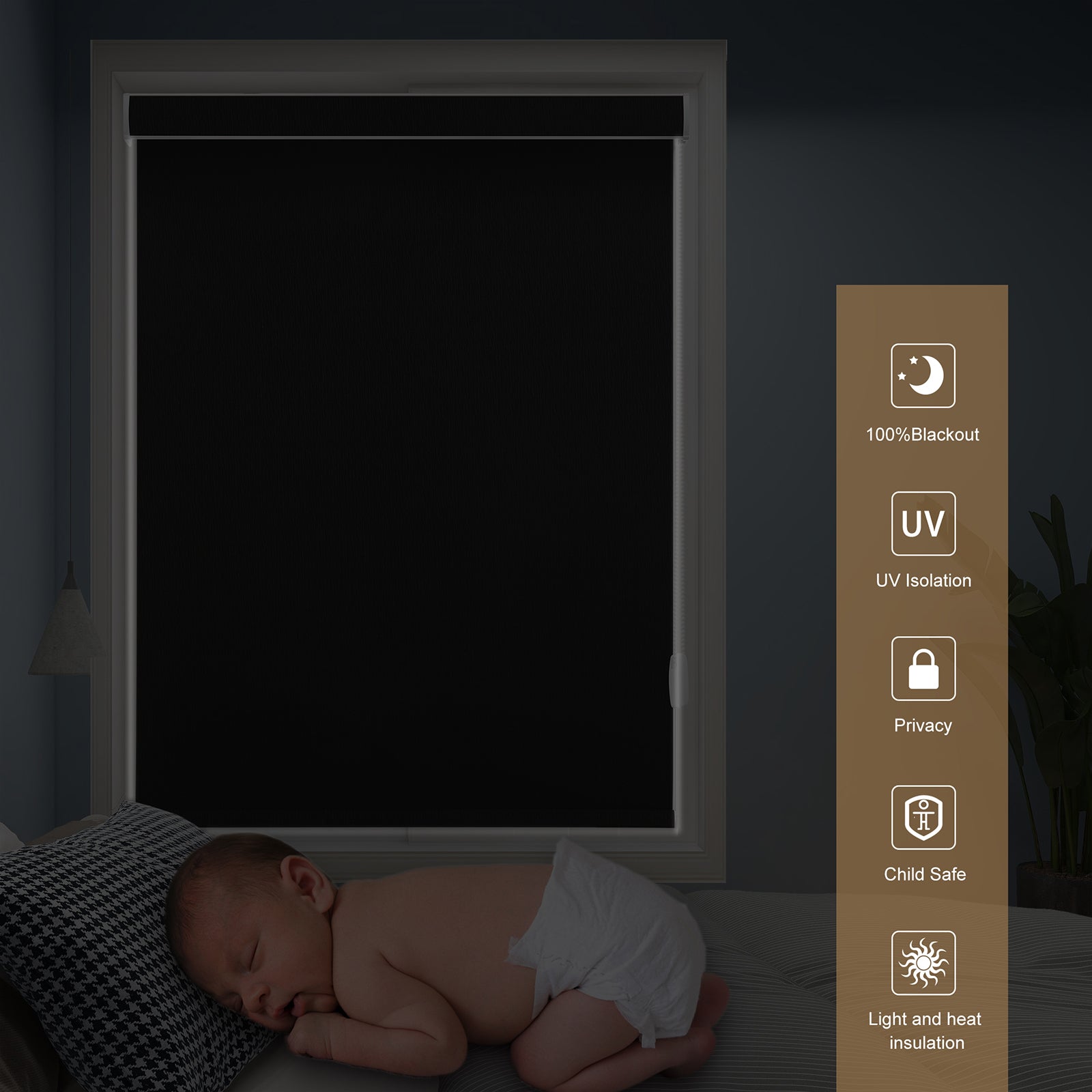 Custom Corded Blackout Roller Shades