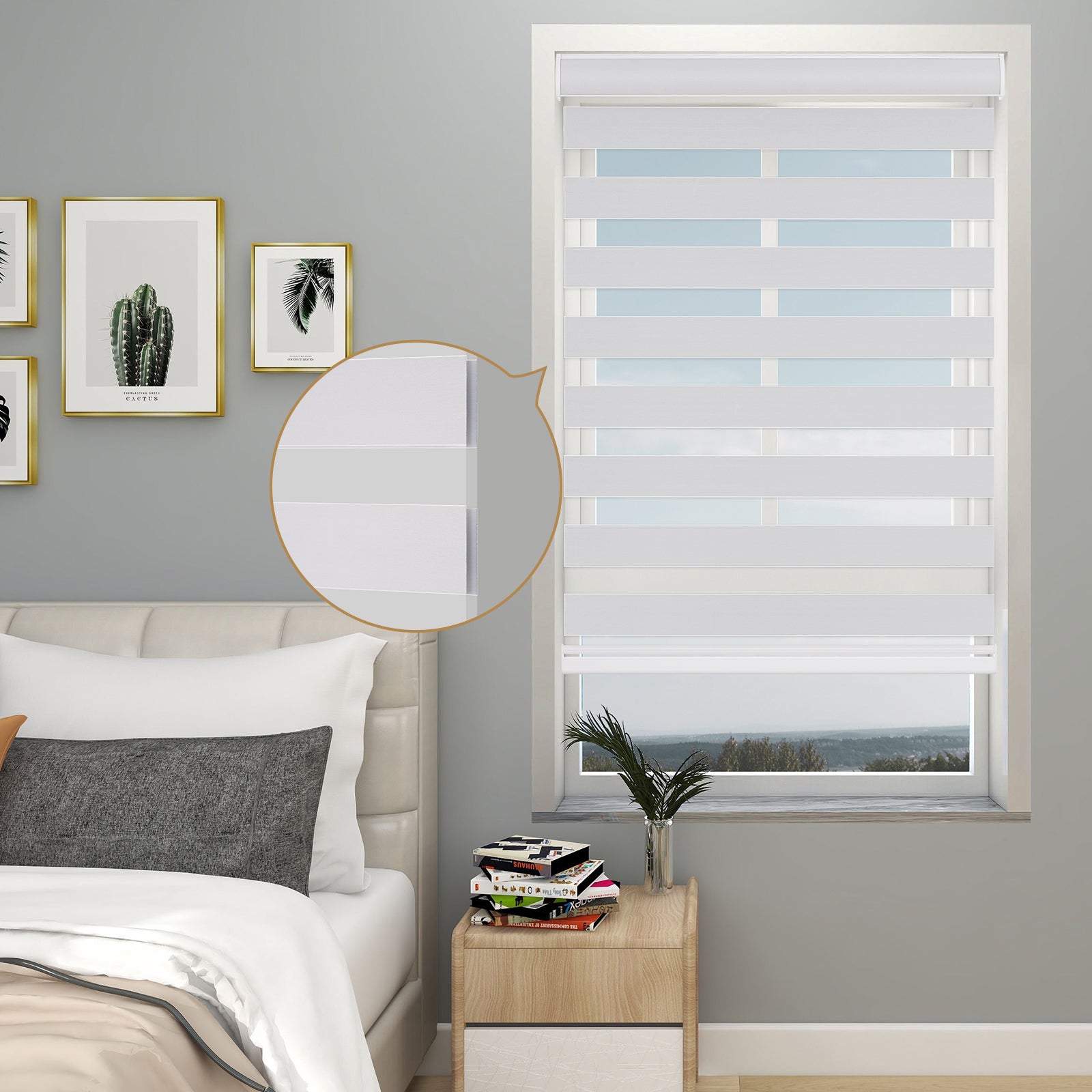 New 85% Blackout Cordless Zebra Roller shades