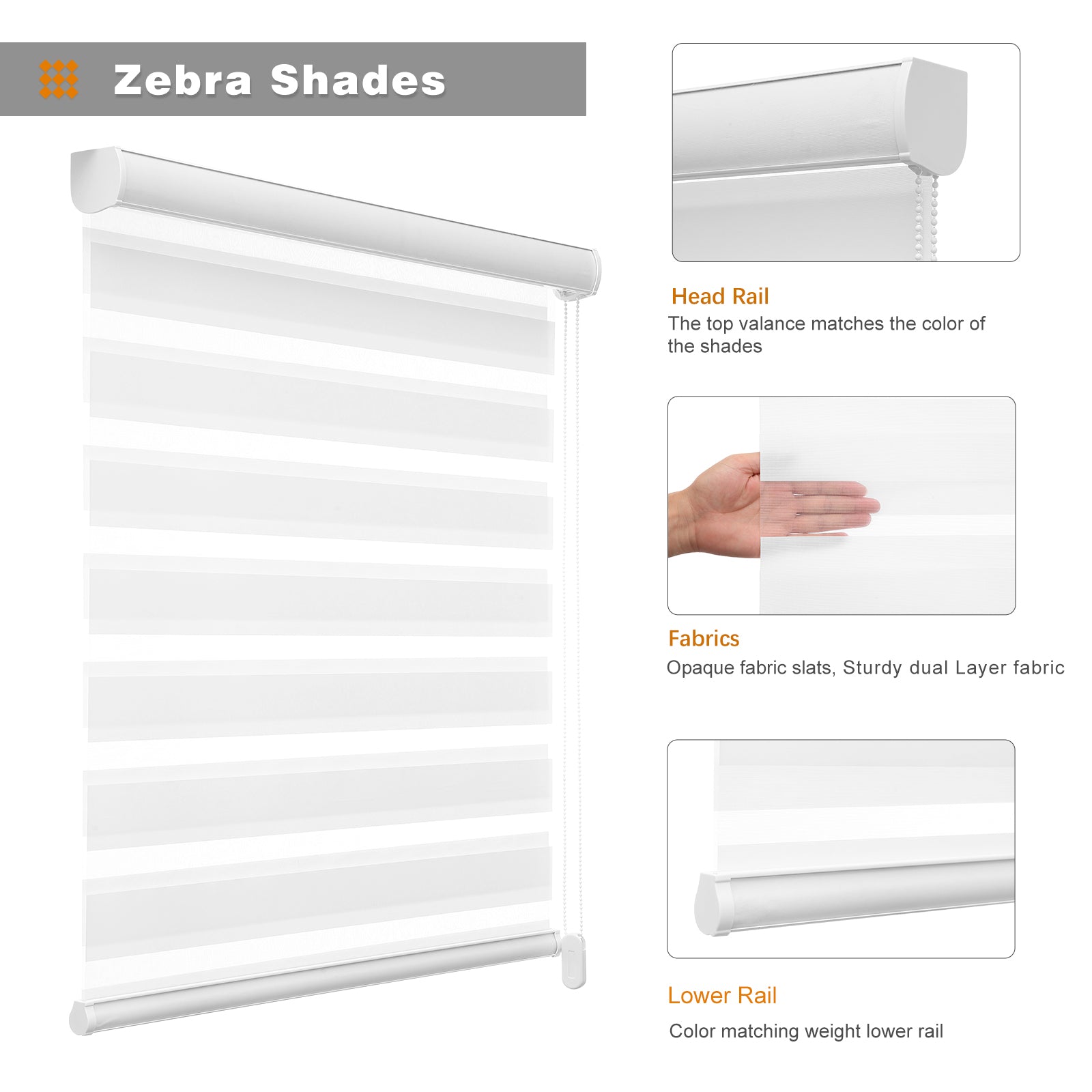 Custom Corded Light Filtering Zebra Roller Shades