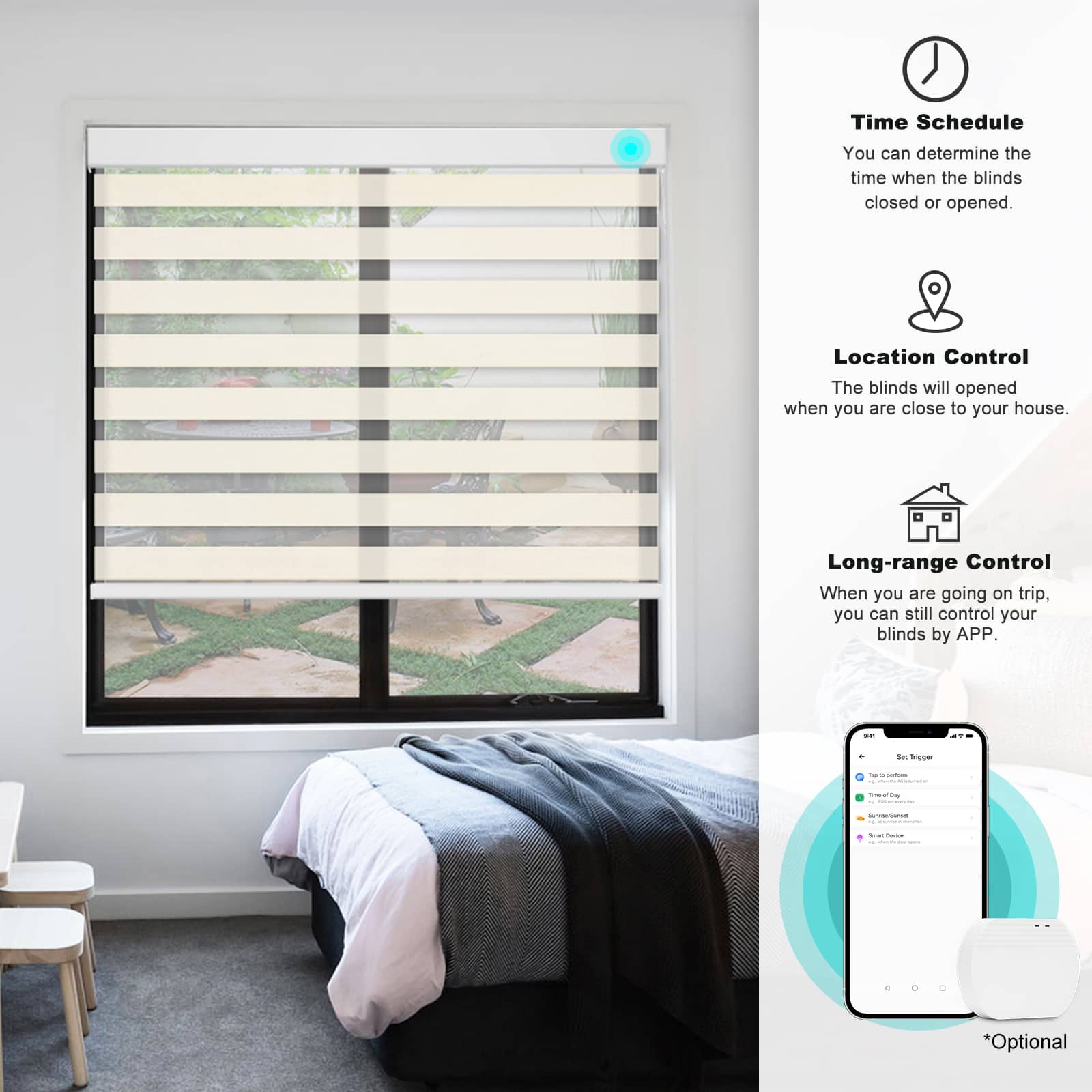 Smart Light Filtering Zebra Roller Blinds & Alexa  IKEA SmartThings Motorized