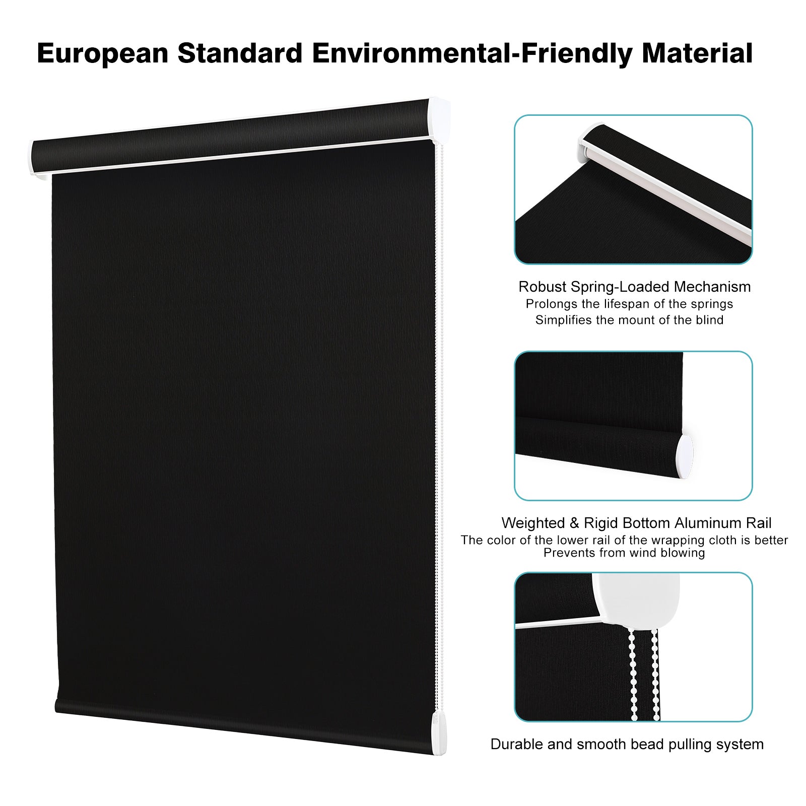 Custom Corded Blackout Roller Shades