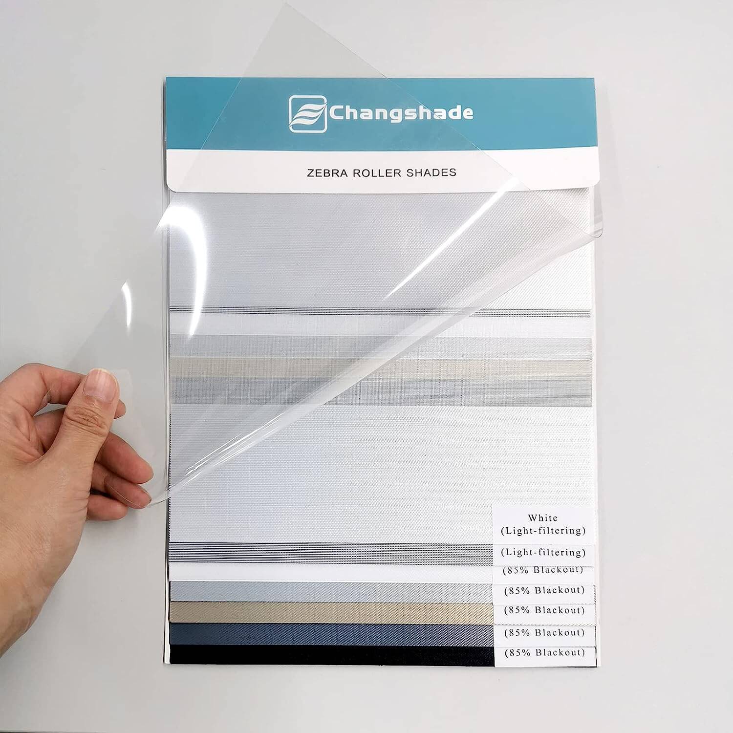 Changshade Blackout & Light Filtering Zebra Roller Blinds Fabric Samples