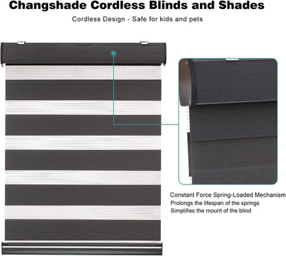 Custom Cordless Blackout Zebra Roller shades