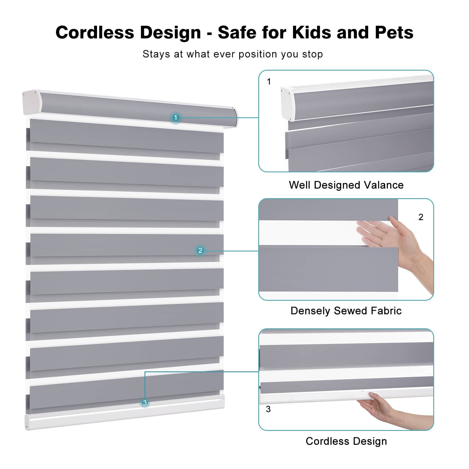 New 85% Blackout Cordless Zebra Roller shades