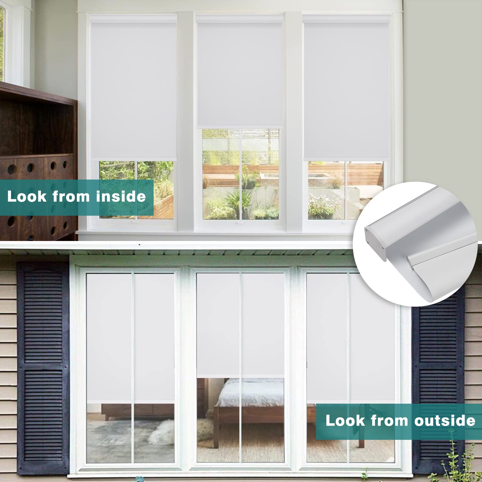 Changshade 100% Blackout Cordless Roller Shades