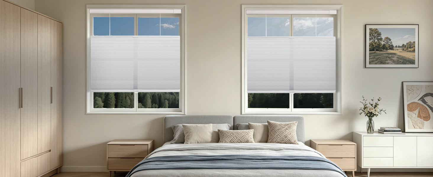 Changshade No Drill Cellular Shades,Custom Size Top Down Bottom Up Cordless Blinds
