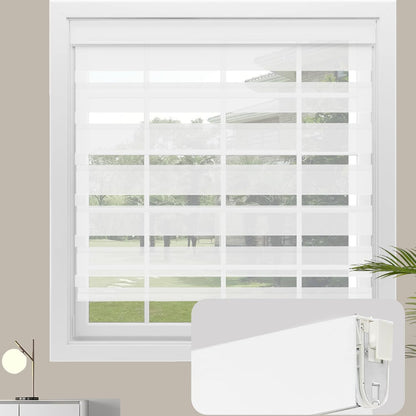 Changshade No Drill Cordless Day & Night Dual Sheer Roller Zebra Blinds