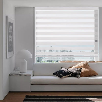 Custom Cordless Light Filtering Zebra Roller shades