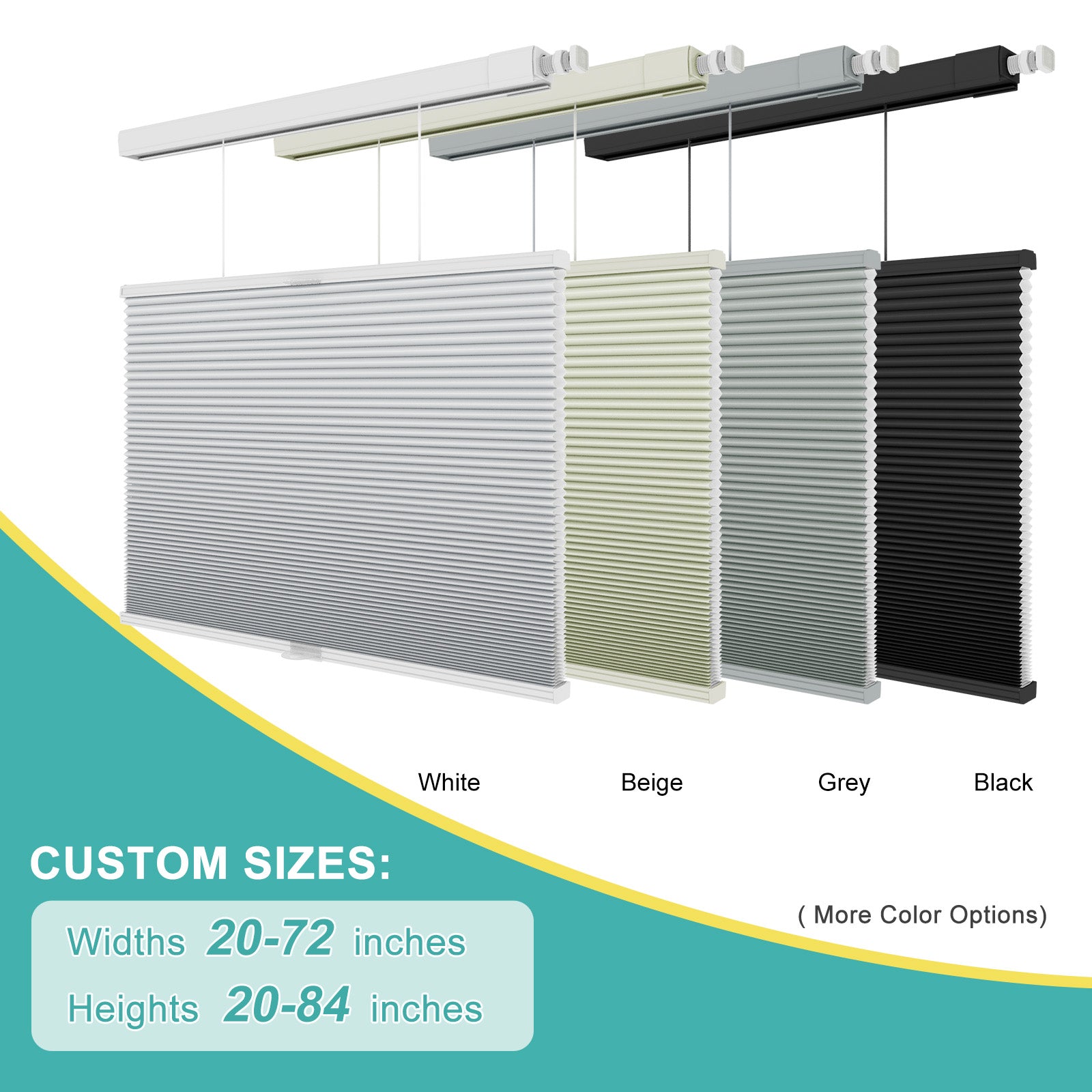 Changshade No Drill Custom Top Down Bottom Up Cellular Shades