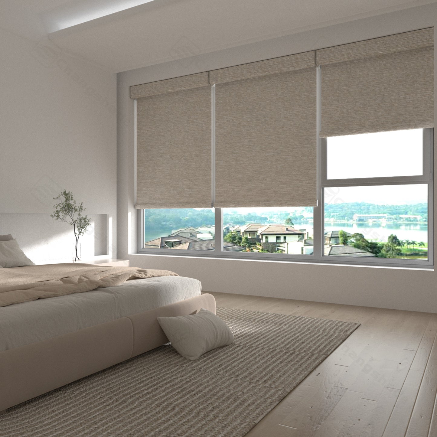 Changshade OMEGA1.0 Custom Smart Blinds with Manual Motorized Blinds with Remote Control, Automatic Window Blinds for Home