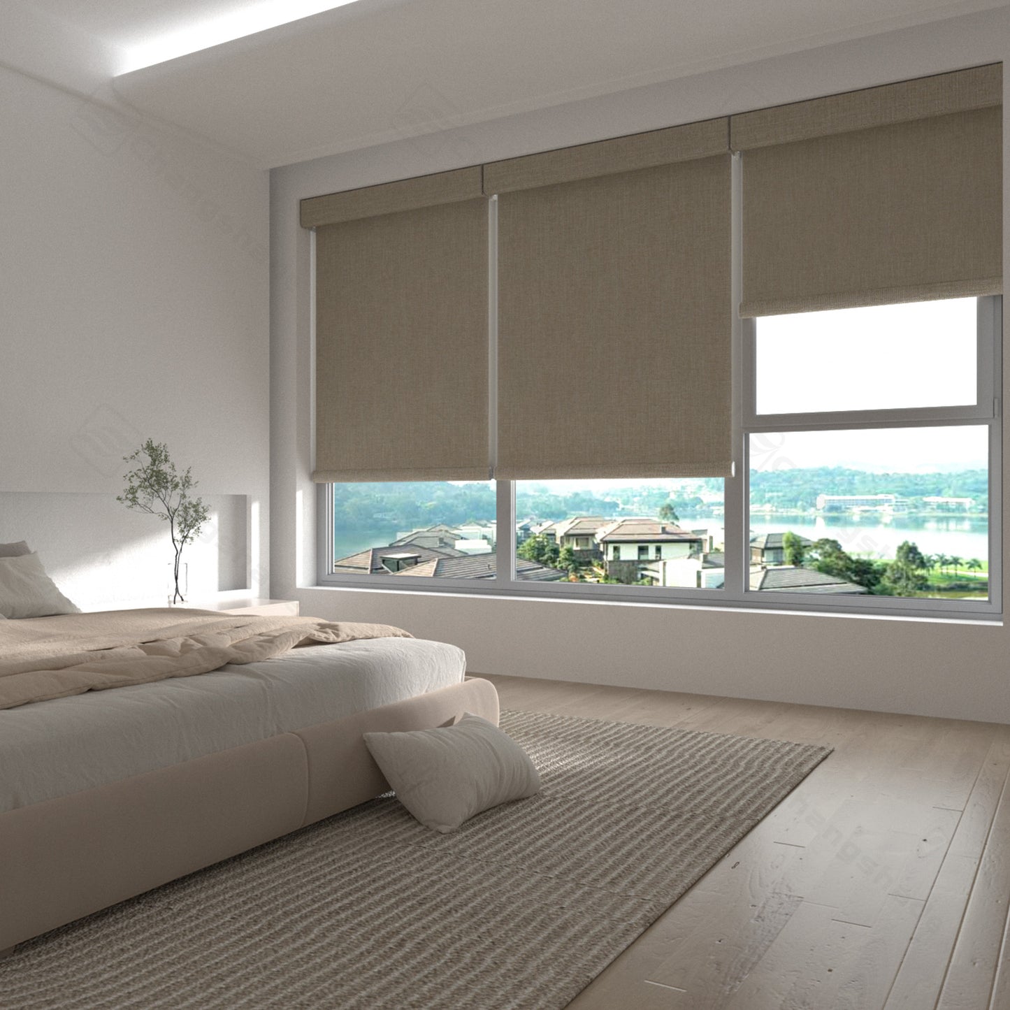 Changshade OMEGA1.0 Custom Smart Blinds with Manual Motorized Blinds with Remote Control, Automatic Window Blinds for Home