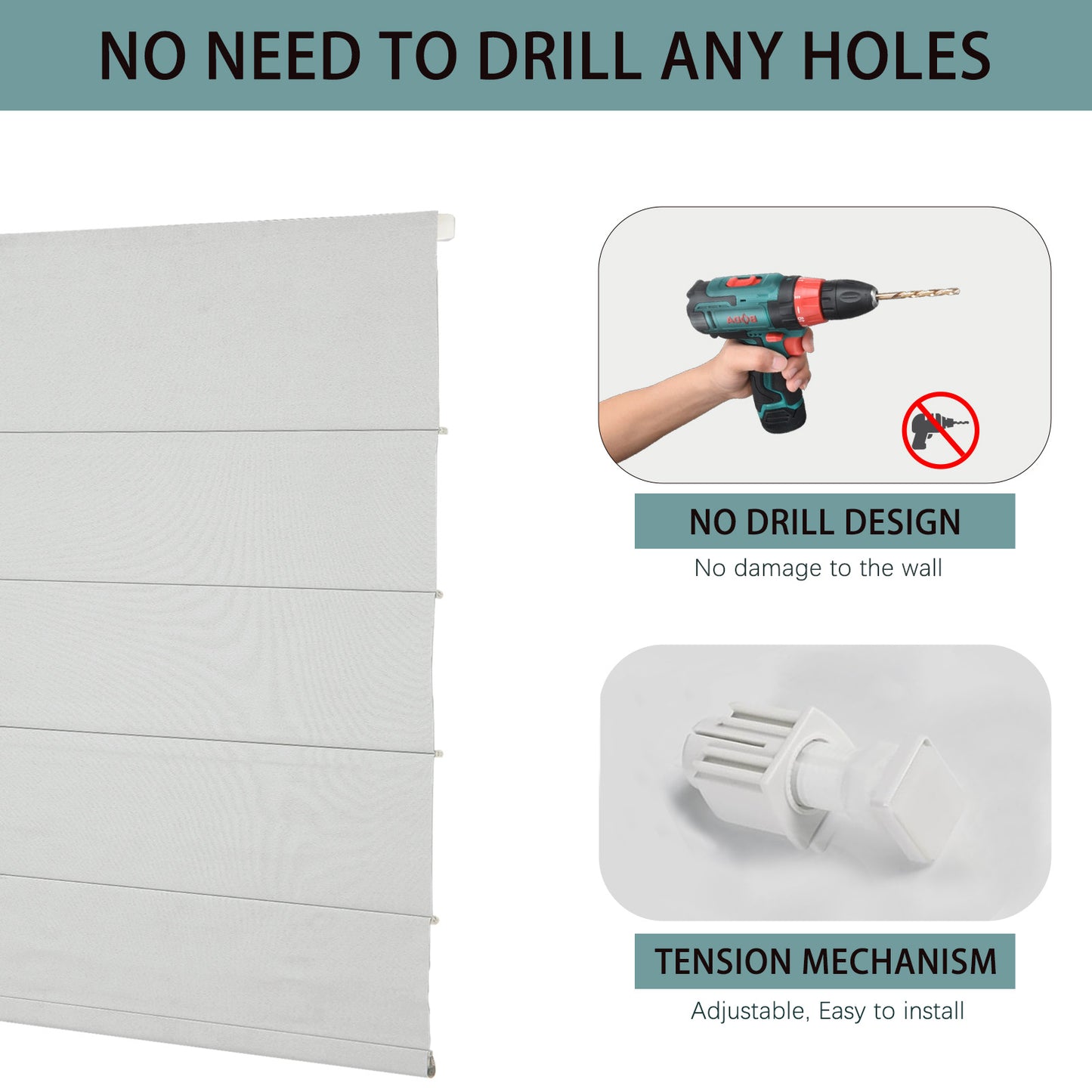 Changshade No Drill Roman Shades