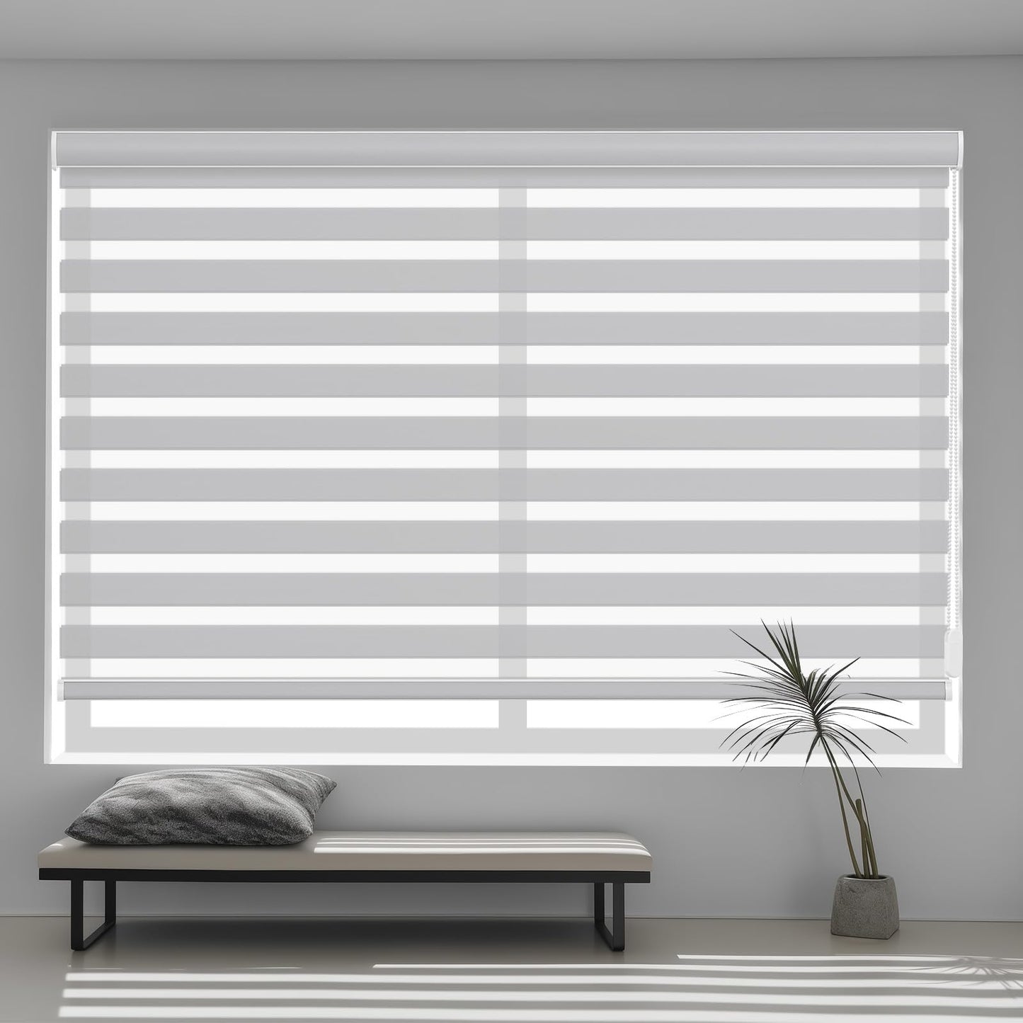 Custom Corded Light Filtering Zebra Roller Shades