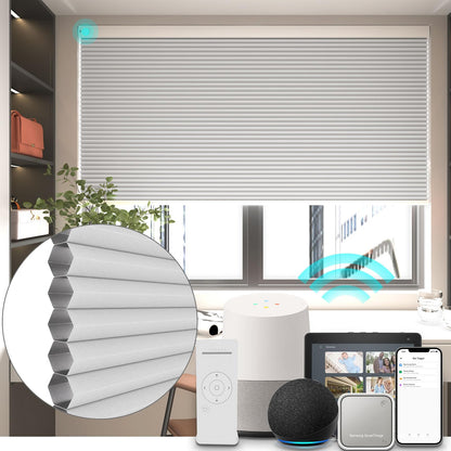 Changshade Smart 1.5 Inch Motorized Blackout Cellular blinds for Window