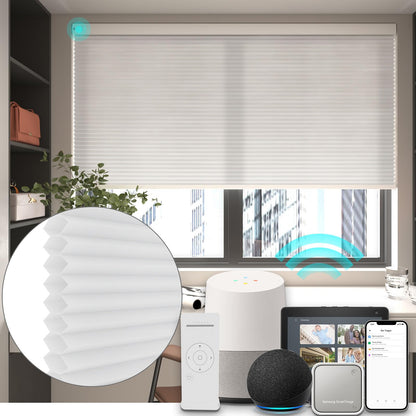 Changshade Smart 1.5 Inch Motorized Light Filtering Cellular blinds for Window