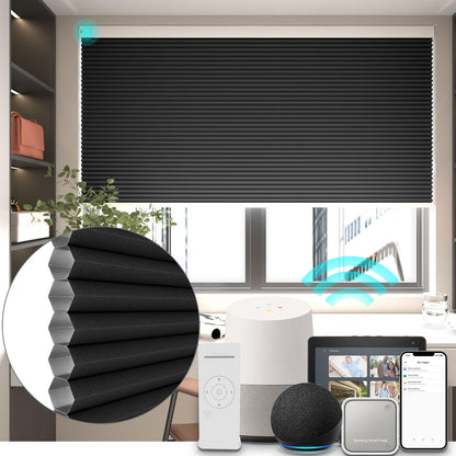 Changshade Smart 1.5 Inch Motorized Blackout Cellular blinds for Window