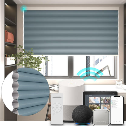 Changshade Smart 1.5 Inch Motorized Blackout Cellular blinds for Window