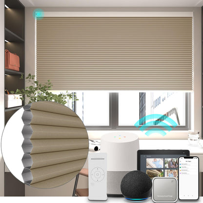 Changshade Smart 1.5 Inch Motorized Blackout Cellular blinds for Window