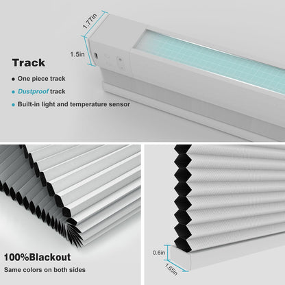 Changshade Smart 1.5 Inch Motorized Blackout Cellular blinds for Window