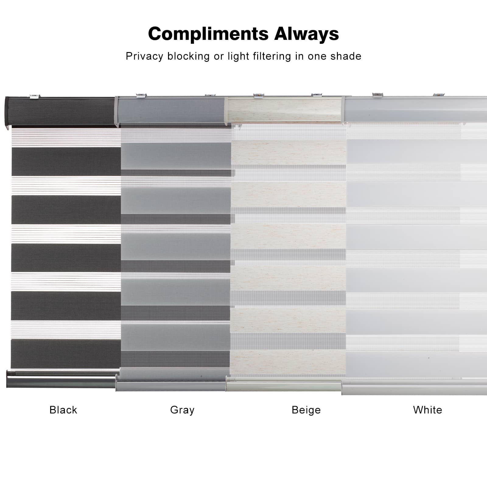 Custom Cordless Blackout Zebra Roller shades