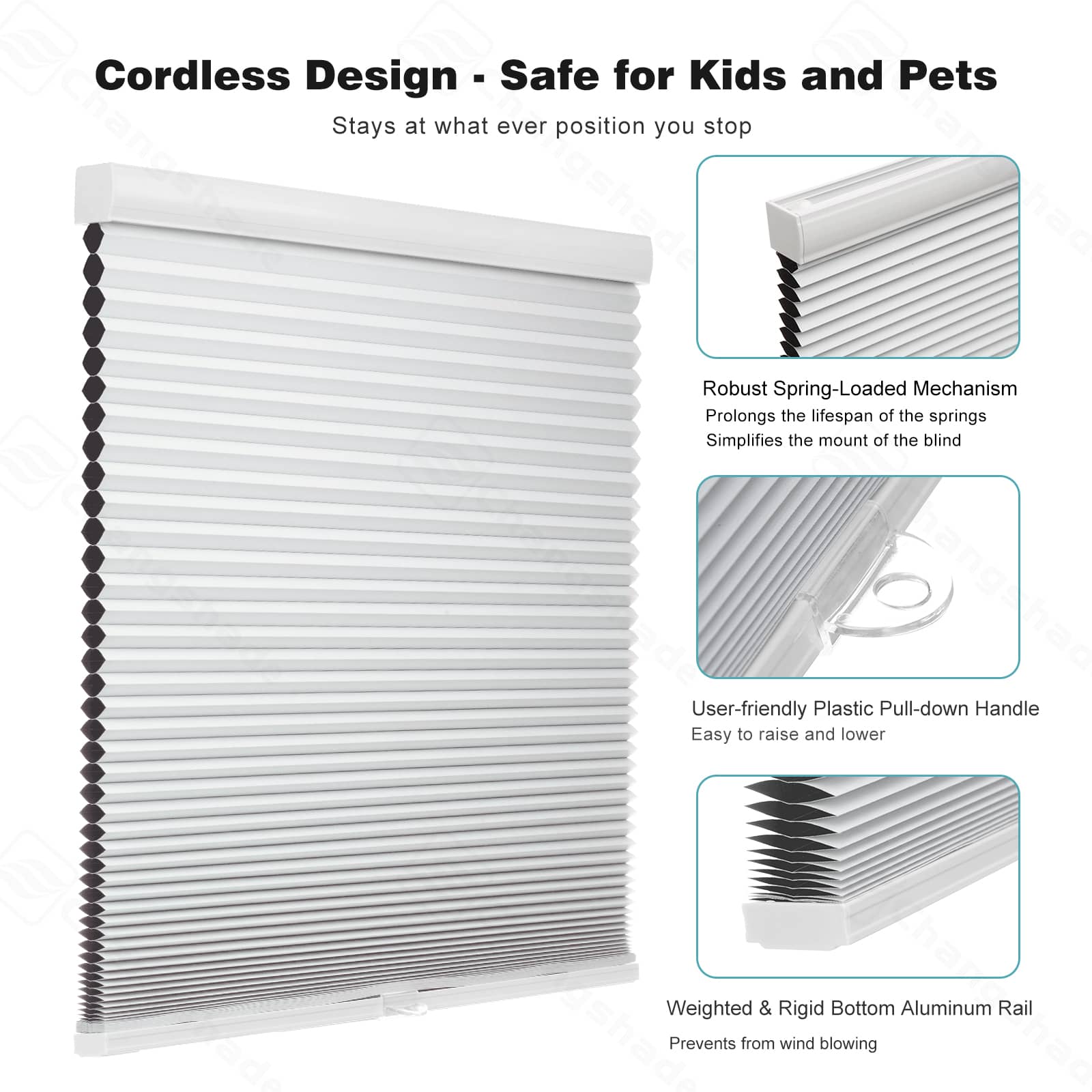 Custom 1.5 inch Cordless Blackout Cellular Shades