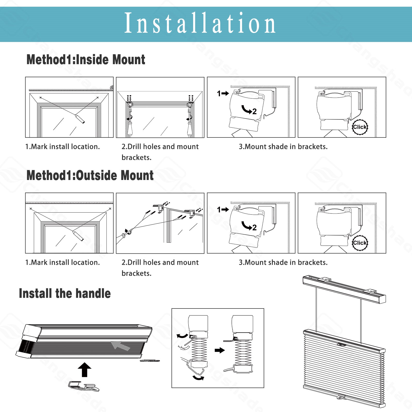 Custom Top Down Bottom Up Blackout Cordless Cellular Shades